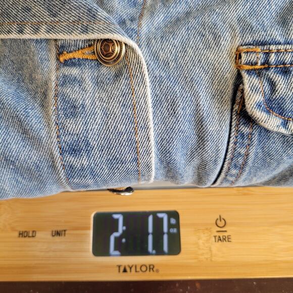 Denim Barn Jacket Womans 2X Blue Baccini Chore Coat Corduroy Collar Vintage - Picture 10 of 10